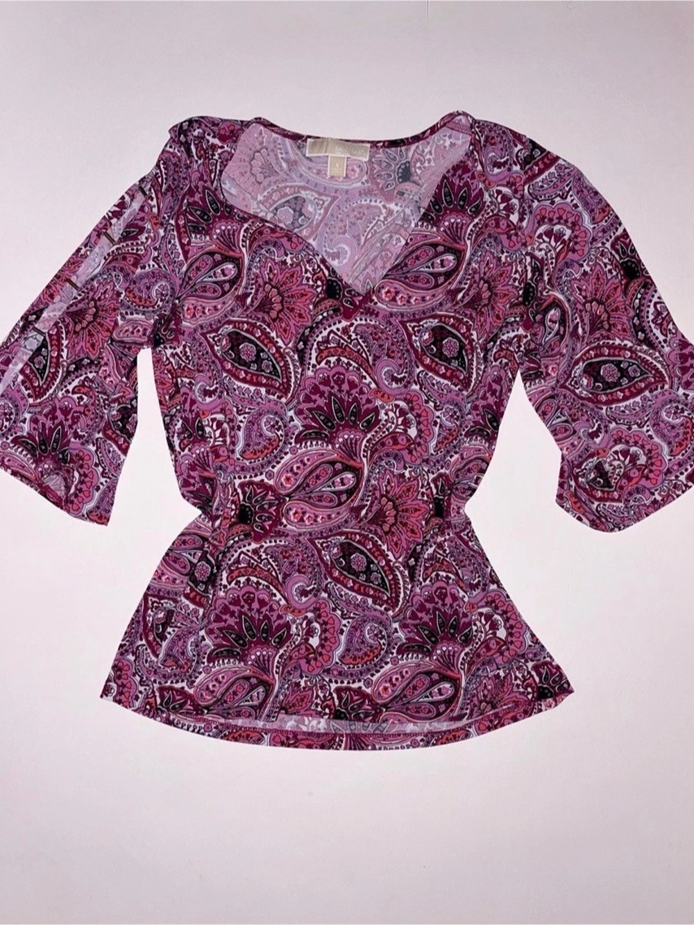 Michael Kors Paisley Blouse in Pink & Purple Size Small Like New